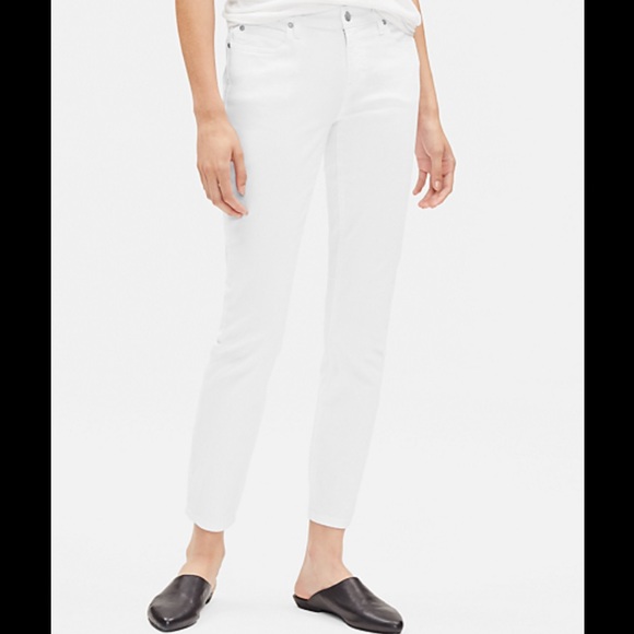 Eileen Fisher White Skinny Slim Ankle Jeans - Picture 1 of 11